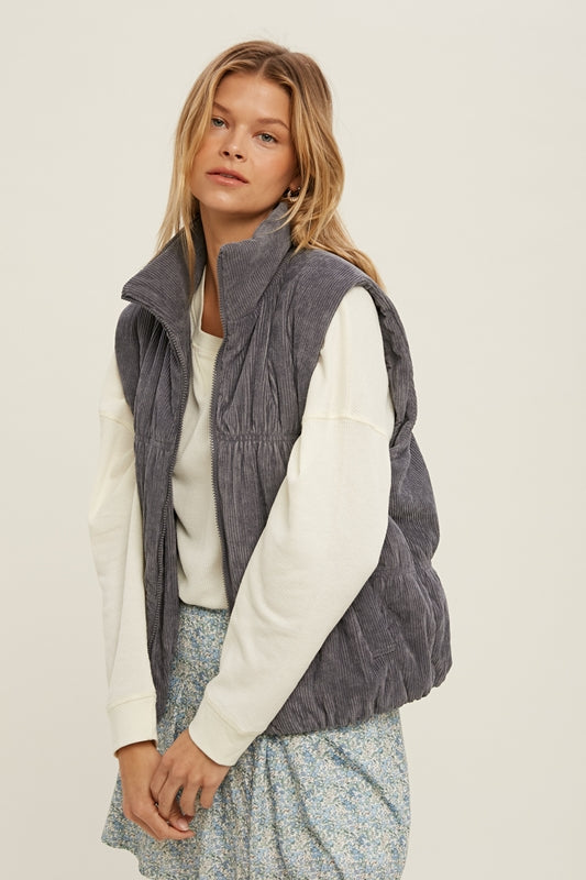 Corduroy Puffer Vest