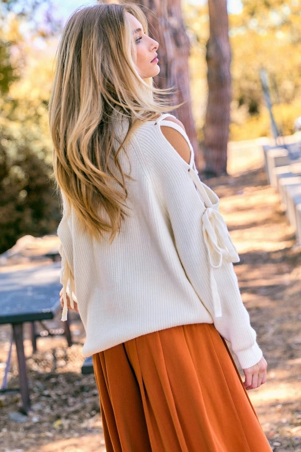 Turtle Neck Long Sleeve Cut Out