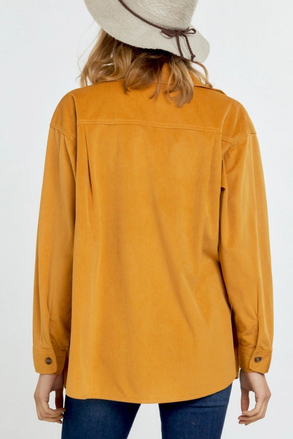 Corduroy Dropped Shoulder Shirt