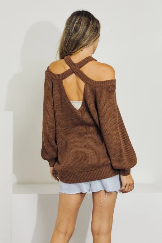 Off Shoulder Loose Sweater