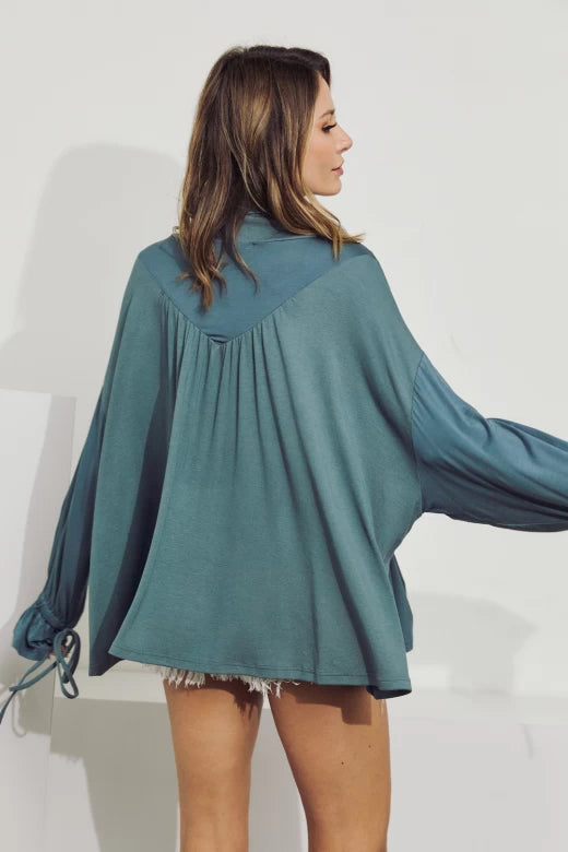 Mock Neck with Pockets