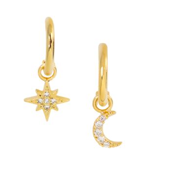 Moon/Star Pin Earrings
