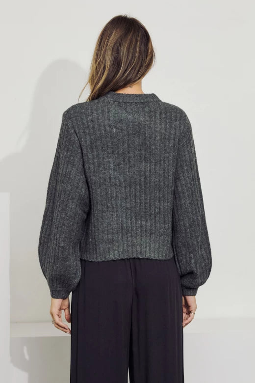 Quarter Sleeve Cropped Sweater