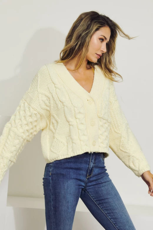 Cropped Woolen Cardigan
