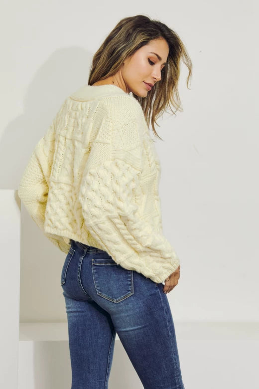 Cropped Woolen Cardigan