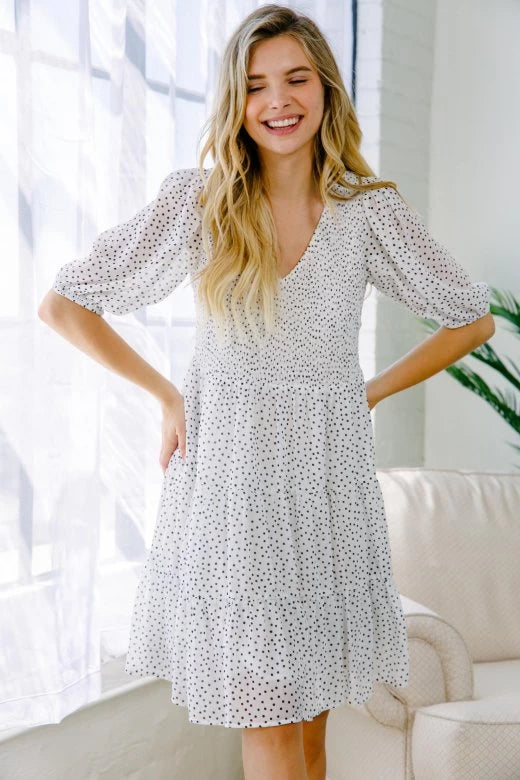 Polka Dot V-Neck Dress